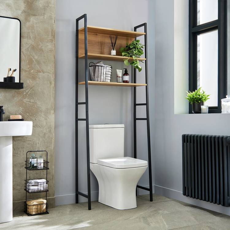 Habitat Loft Living Over Toilet Storage Unit - Oak 0