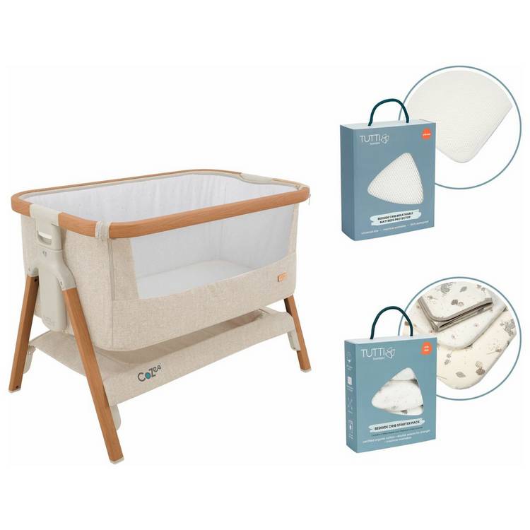 Tutti Bambini Walnut Cocoon Bedside Crib 0