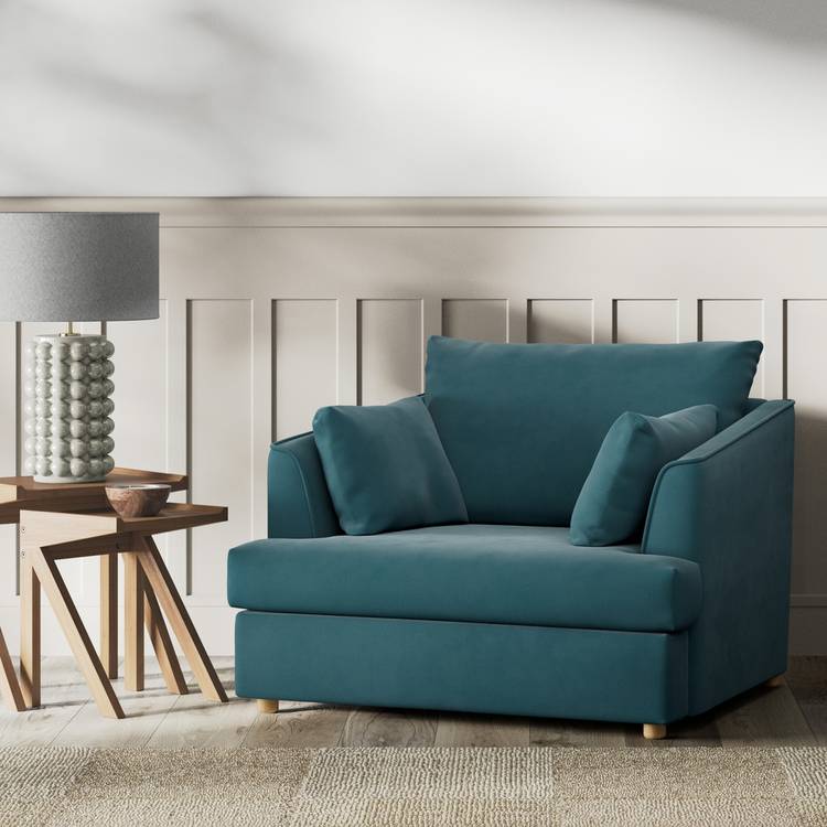 Habitat Holmfirth Fabric Cuddle Chair - Teal 0