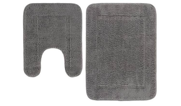 Buy Argos Home Bath And Pedestal Mat Set Flint Grey Bath Mats