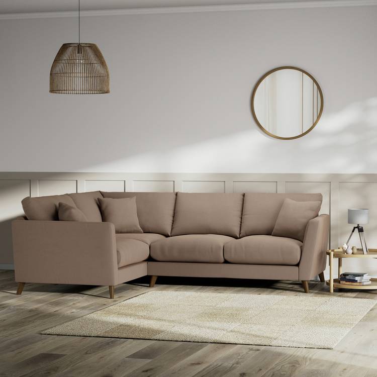 Habitat Lomond Left Hand Corner Sofa - Biscuit - Dark Leg 0