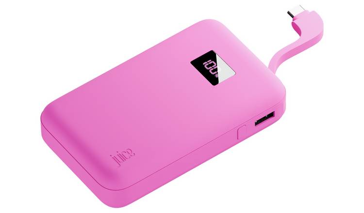 Juice 10000mAh Integrated 2 Portable Power Bank - Pink