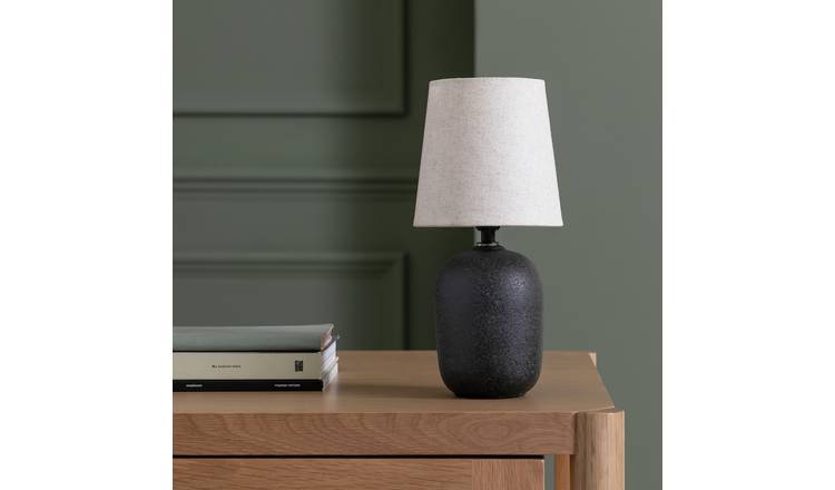 Habitat Mini Ashi Ceramic Table Lamp - Black