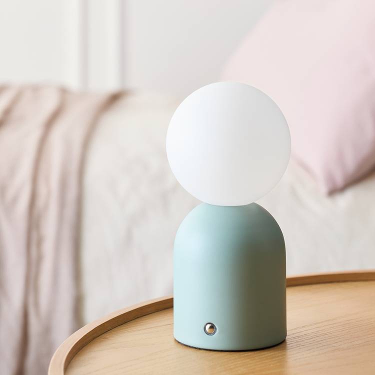 Habitat Steel Opal Ball Rechargeable LED Table Lamp - Sage 0