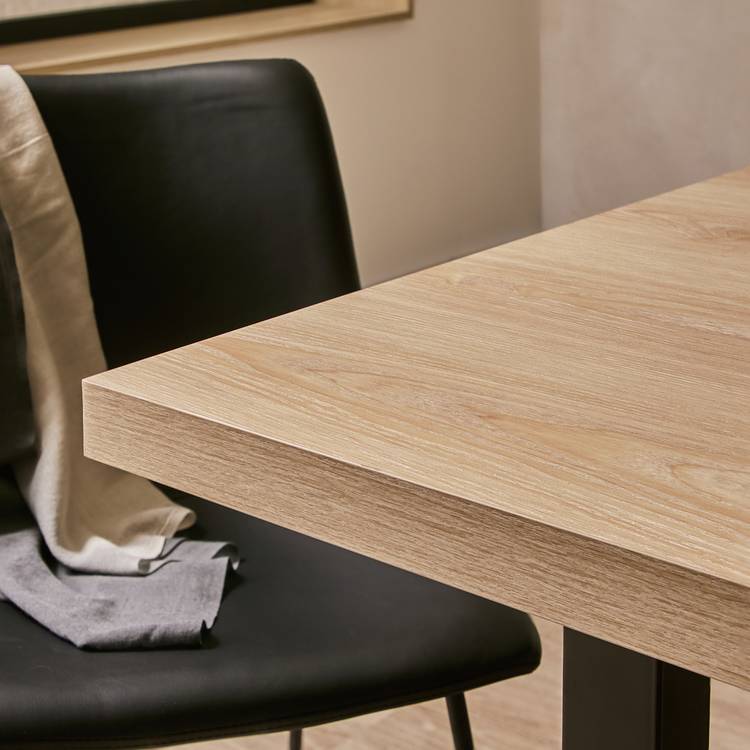 Habitat Zayn Birch Effect Dining Table And 6 Black Chairs 0