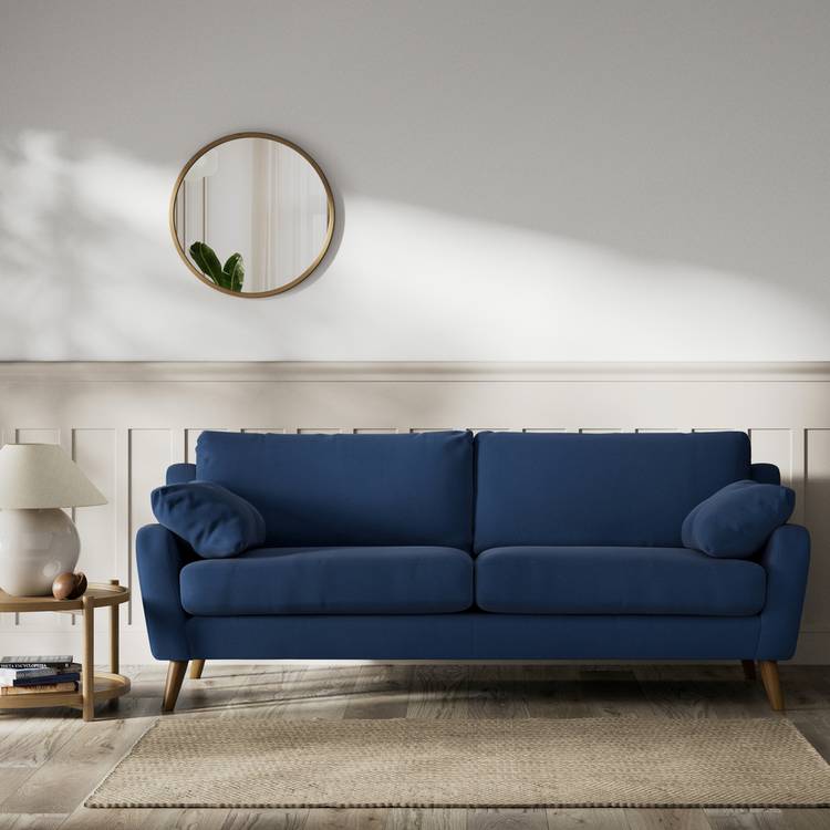 Habitat Lomond Fabric 4 Seater Sofa - Navy - Ash Leg 0