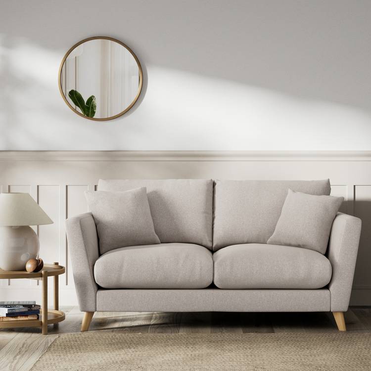 Habitat Lomond Fabric 2 Seater Sofa - Stone - Ash Leg 0