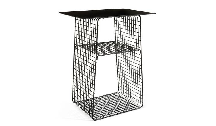 Habitat Cal Metal Bedside Table - Black