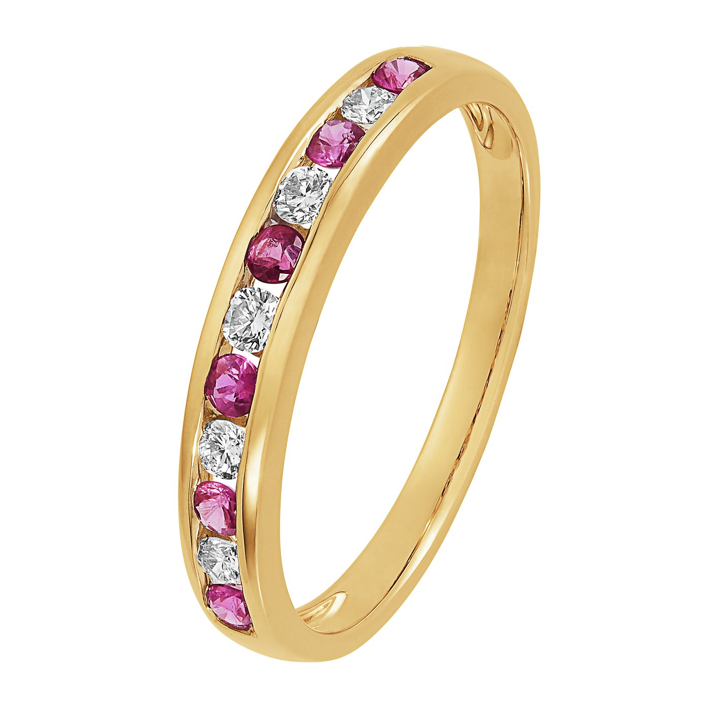 Revere 9ct Gold Ruby & Diamond Half Eternity Ring Review