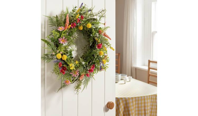 Home Flowers And Foliage Easter Wreath