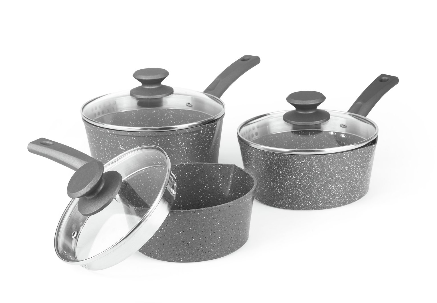 Salter Easypour 3 Piece Saucepan Set