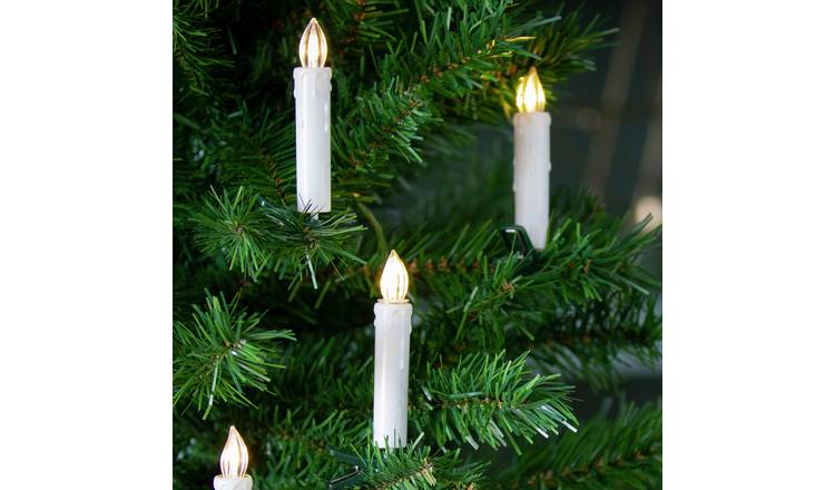 Habitat 10 White LED Clip On Candle Christmas Tree Light