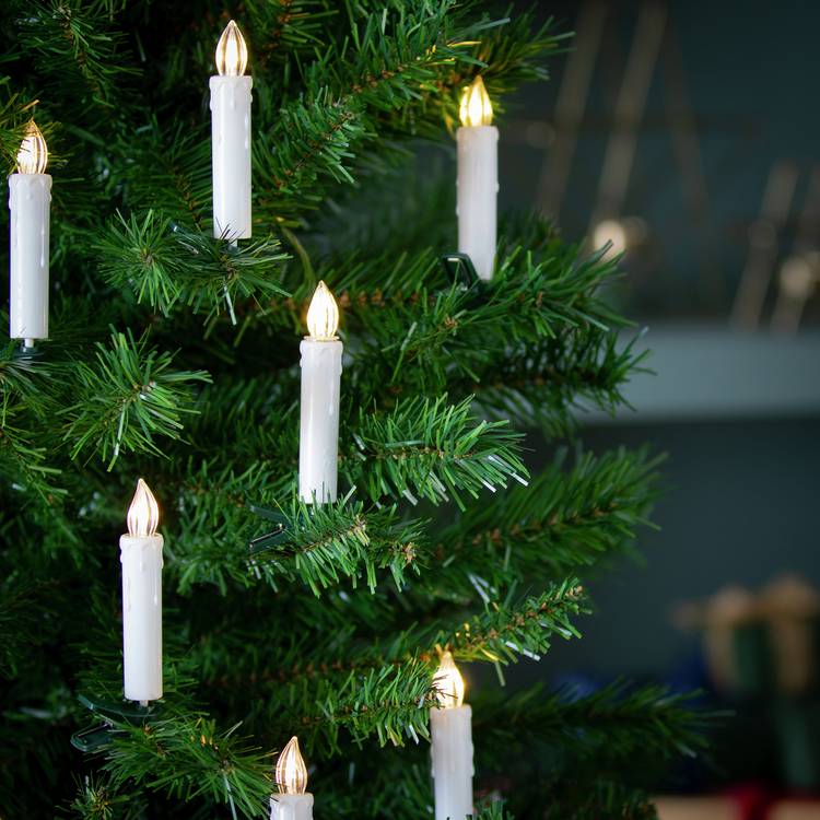 Habitat 10 White LED Clip On Candle Christmas Tree Light 0