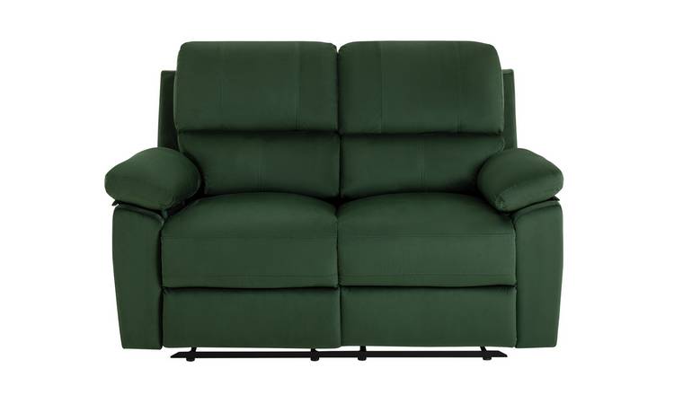 Argos Home Toby Velvet Recliner 2 Seater Sofa - Green