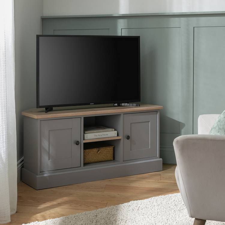 Argos Home Winchester 2 Door Corner TV Unit - Grey 0
