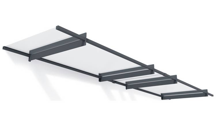 Palram Canopia 410mm Nancy Door Awning - Grey Clear