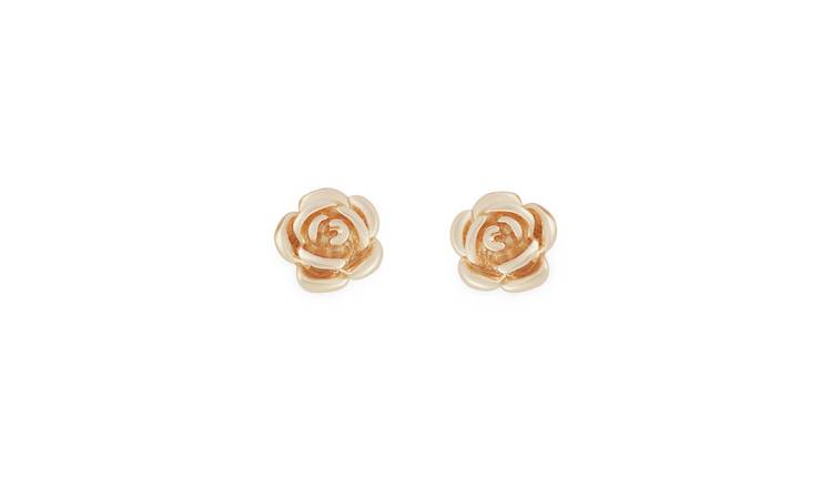 Disney Gold Coloured Belle Rose Carded Stud Earrings