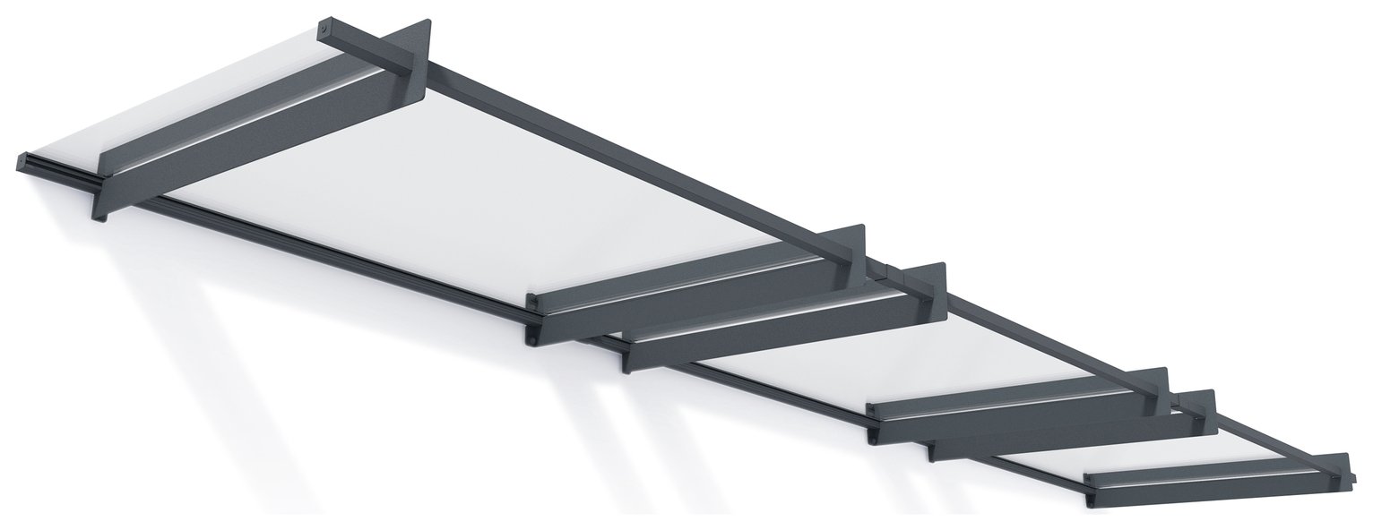 Palram Canopia 4500mm Nancy Door Awning - Grey Clear