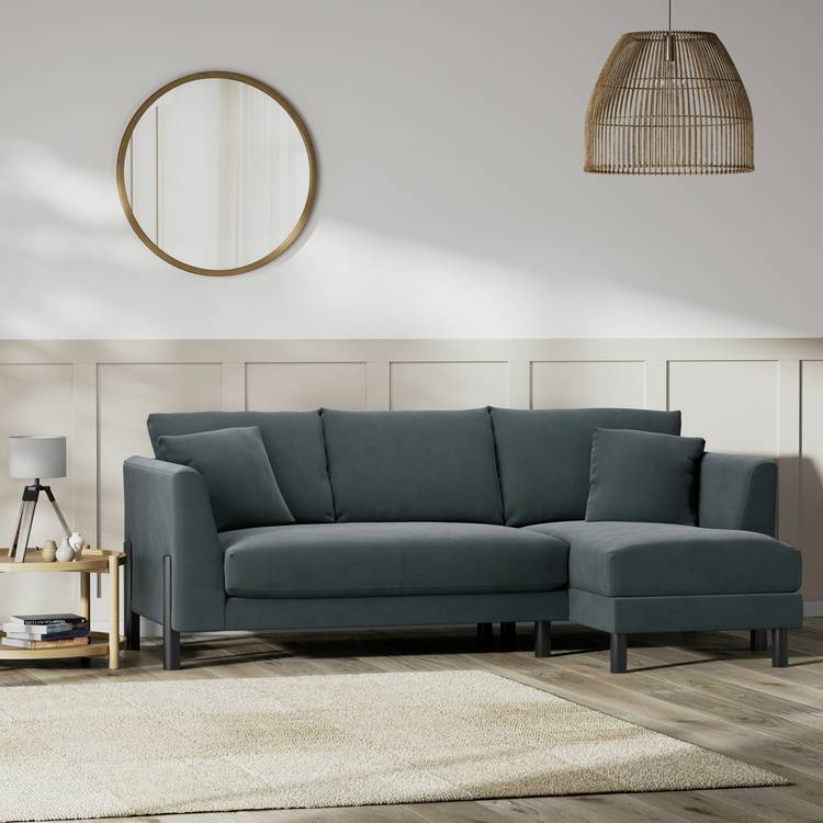 Habitat Aston Right Hand Corner Sofa - Charcoal - Black Leg 0