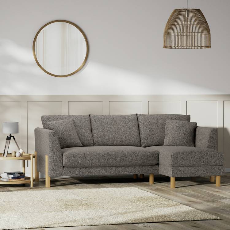 Habitat Aston Right Hand Corner Sofa - Charcoal - Ash Leg 0