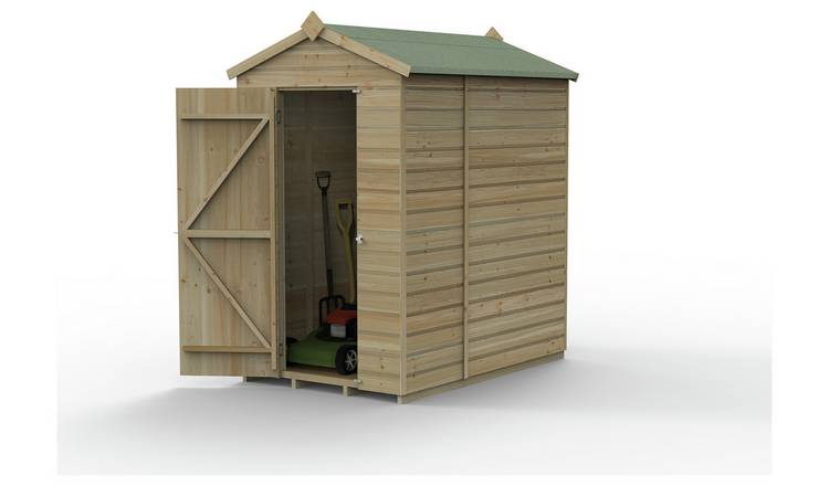 Forest Beckwood Shiplap Windowless Apex Shed - 4 x 6ft