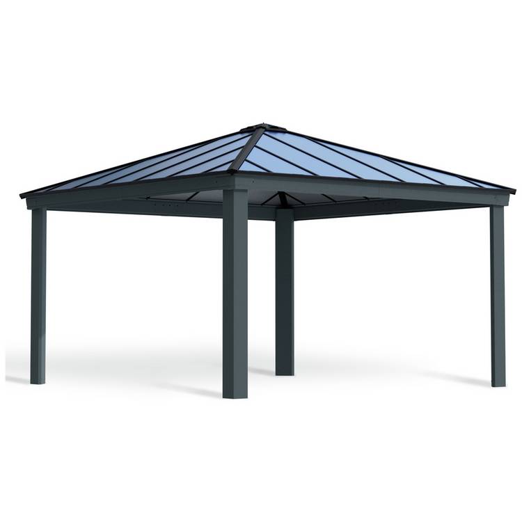 Palram Canopia Dallas Grey Garden Gazebo 14 x 14ft 0