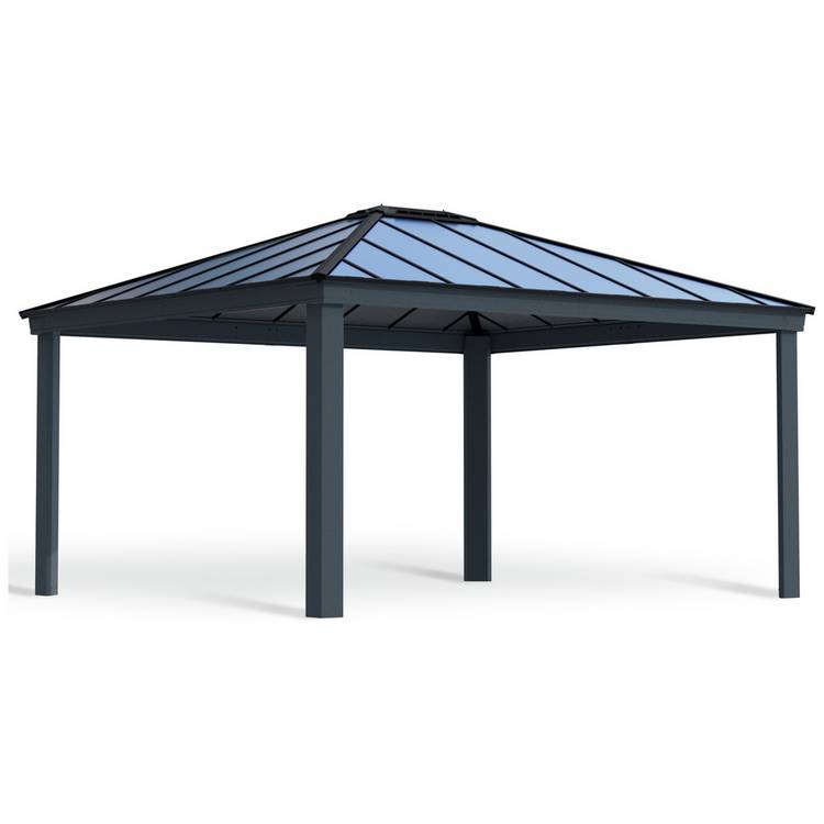 Palram Canopia Dallas Grey Garden Gazebo 14 x 16ft 0