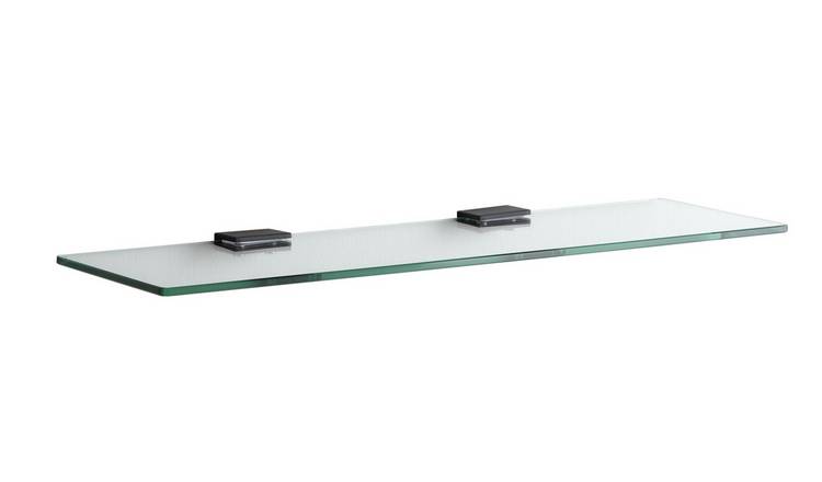 Argos Home Glass Bathroom Shelf - Matt Black