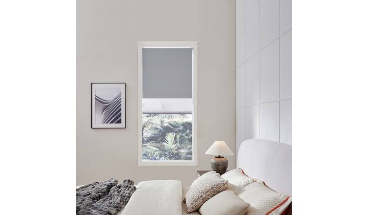 Little Black Book Blackout Double Grey Roller Blind - 60cm