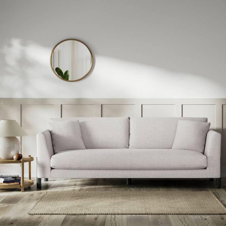 Habitat Aston Fabric 4 Seater Sofa - Natural - Black Leg 0