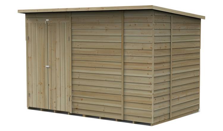 Forest 4Life Overlap Windowless Pent Shed - 10 x 6ft