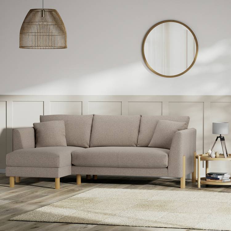 Habitat Aston Left Hand Corner Sofa - Mocha - Ash Leg 0