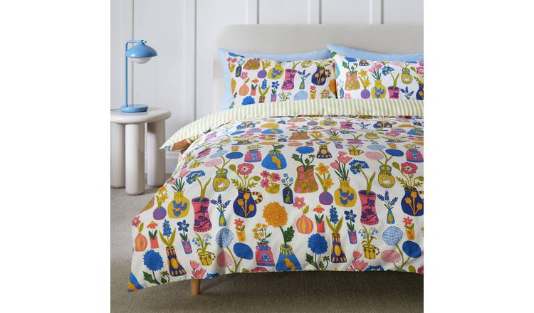 Habitat Floral Vases Print Bedding Set - King size