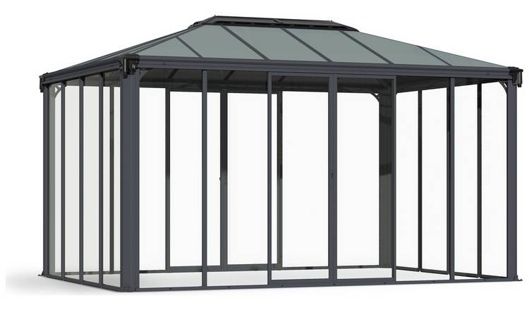 Palram Canopia Ledro 4300mm Rectangle Grey Garden Gazebo