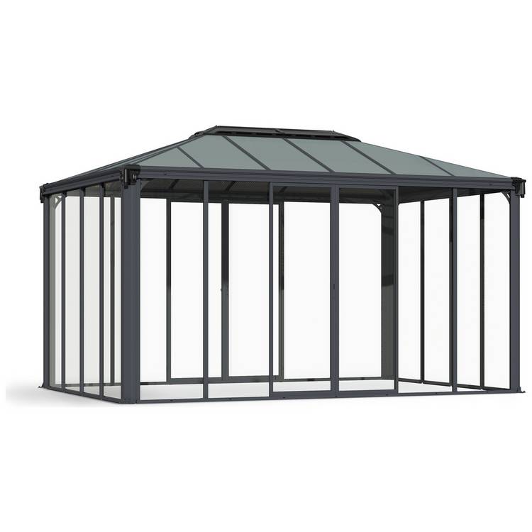 Palram Canopia Ledro 4300mm Rectangle Grey Garden Gazebo 0