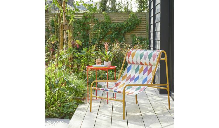 Habitat Teka Metal Garden Chair - Harlequin