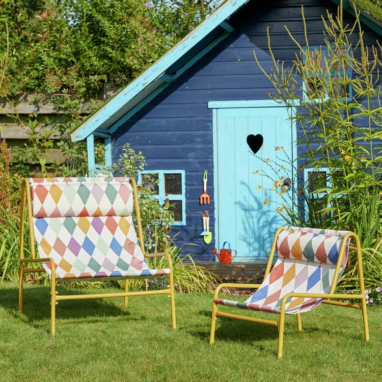 Habitat Teka Metal Garden Chair - Harlequin 0