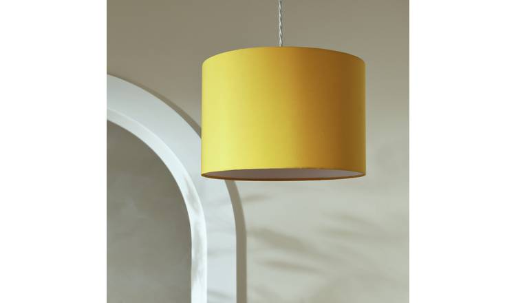 Argos Home Mustard Easy Fit Drum Lampshade - 30cm