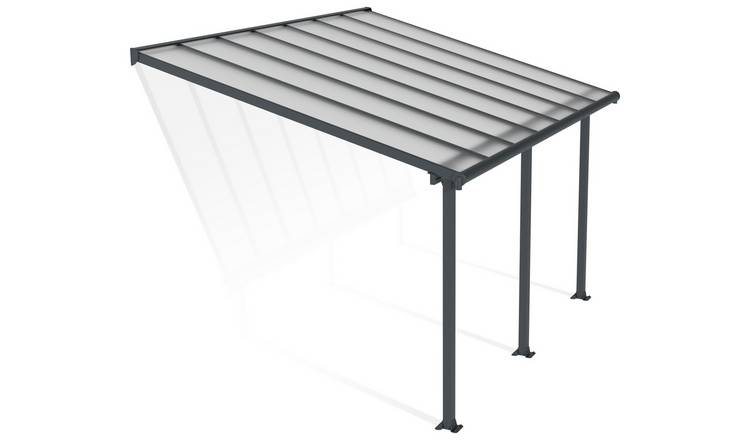 Palram Canopia Olympia 3 x 4.25m Patio Cover Grey Clear