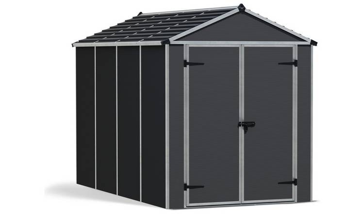 Palram Canopia Rubicon Plastic Grey Garden Shed - 6 x 10ft