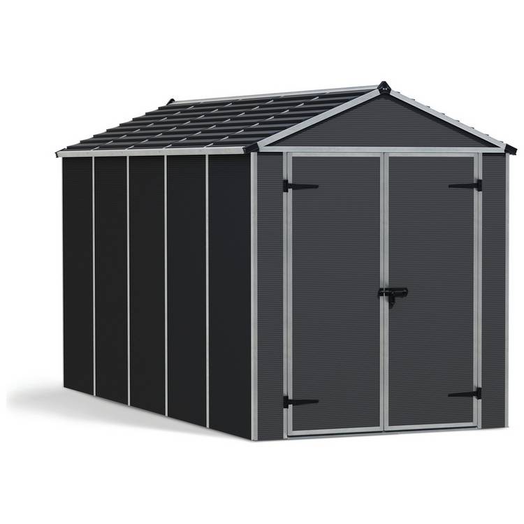 Palram  Canopia Rubicon Plastic Grey Garden Shed 6 x 12ft 0