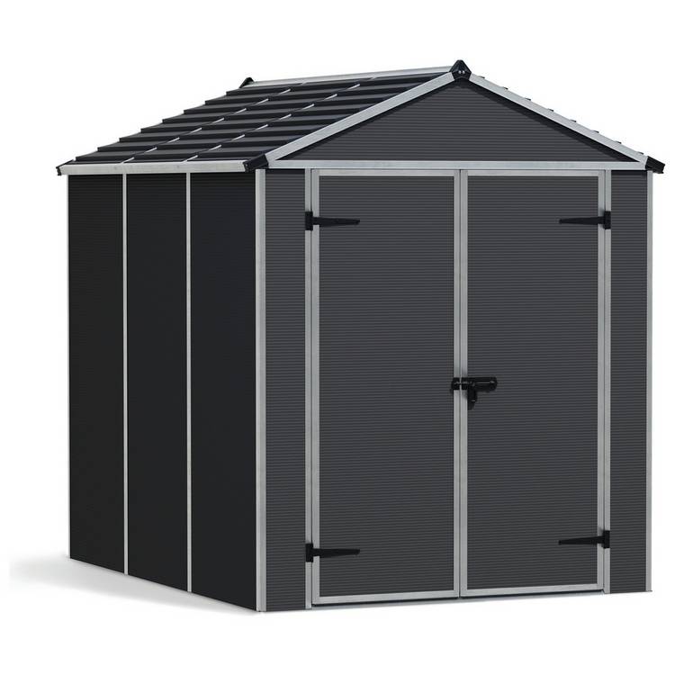 Palram  Canopia Rubicon Plastic Grey Garden Shed - 6 x 8ft 0