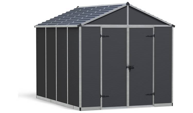 Palram Canopia Rubicon Plastic Grey Garden Shed - 8 x 10ft