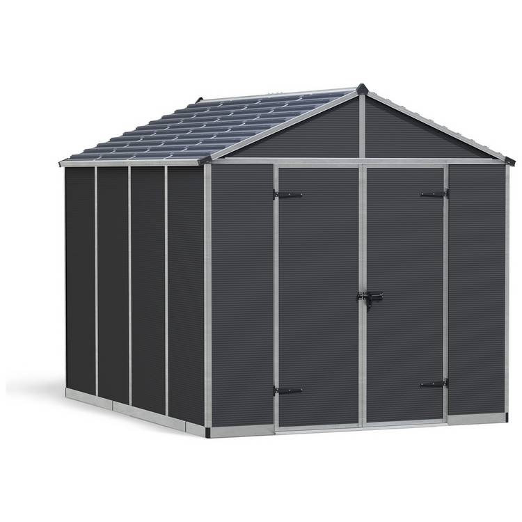 Palram Canopia Rubicon Plastic Grey Garden Shed - 8 x 10ft 0