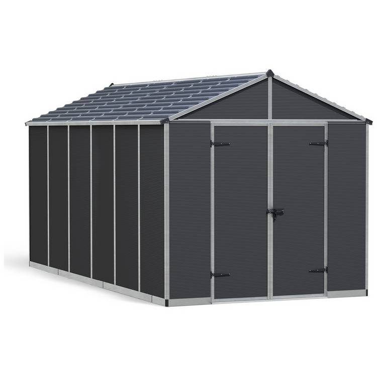 Palram Canopia Rubicon Plastic Grey Garden Shed - 8 x 15ft 0