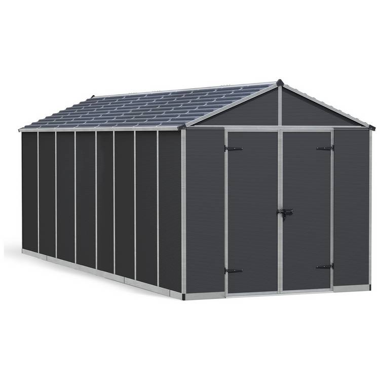 Palram Canopia Rubicon Plastic Grey Garden Shed - 8 x 20ft 0