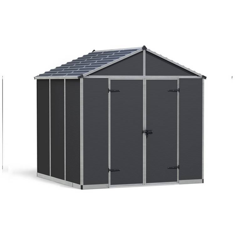 Palram Canopia Rubicon Plastic Grey Garden Shed - 8 x 8ft 0