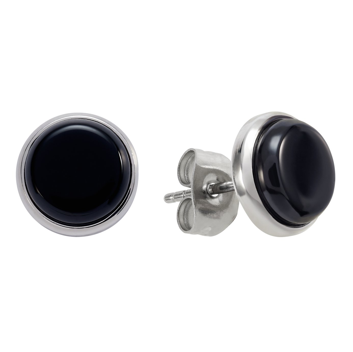 Revere Men's Stainless Steel Black Agate Stud Earrings Review