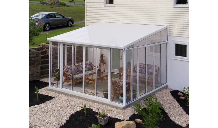 Canopia by Palram veranda Pergolato da giardino chiuso in kit Sanremo 3X3.05 Struttura in alluminio Pannelli in policarbonato resistenti agli agenti atmosferici