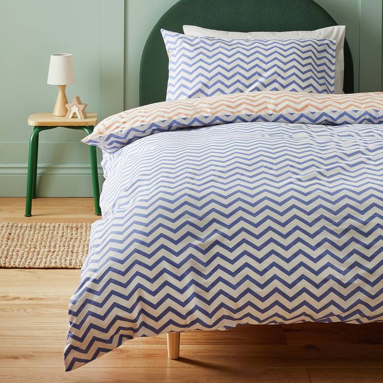 Habitat Zig Zag Blue Kids Bedding Set - Single 0